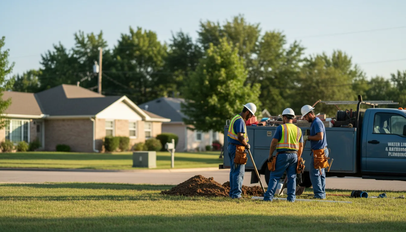 Residential water line and bathroom plumbing service in Kempner, TX